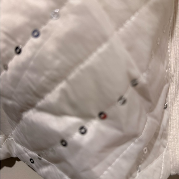 White Quilted Jacket with Silver Accents - Picture 4 of 7